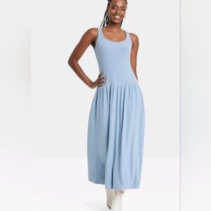 Women's Drop Waist Knit Midi Slip Dress Universal Thread Lightweight Rayon Blend